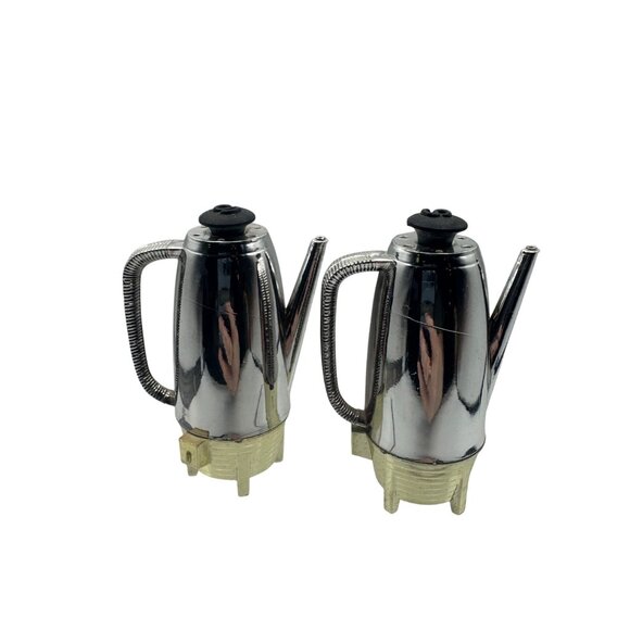 VTG MCM Coffee Percolator Salt & Pepper Shakers Retro Look Plastic - Picture 4 of 6